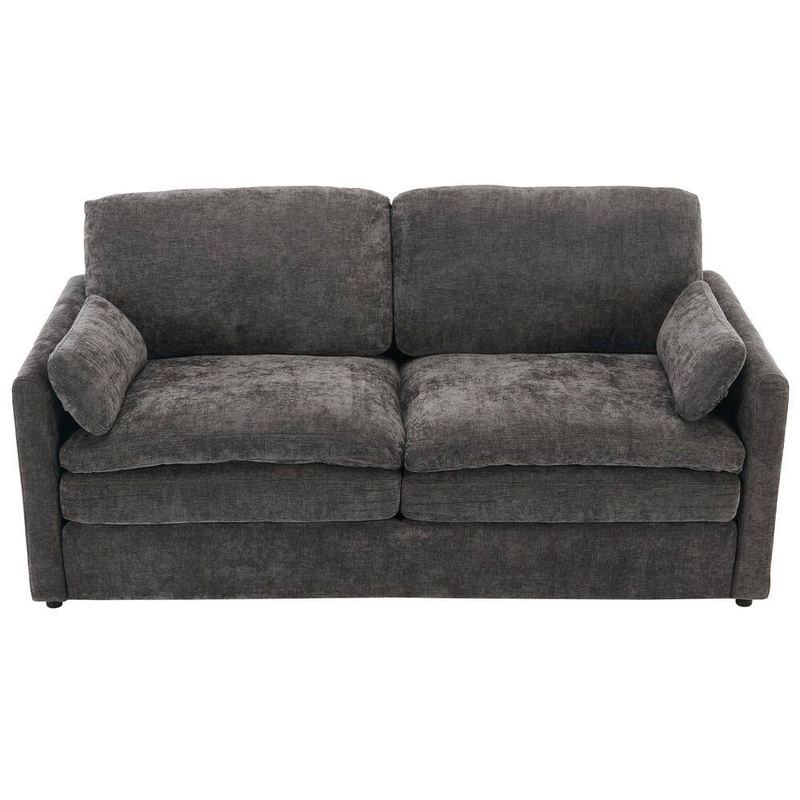 Qualler - 68.1 in. Chenille Upholstered Seats Loveseat in Gray