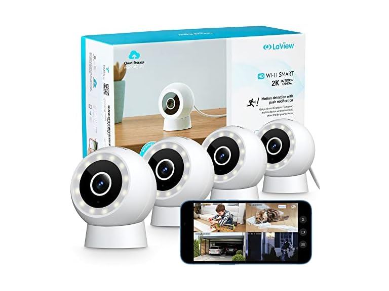 77% OFF: La View B5 2K Indoor/Outdoor Security Camera 4PK