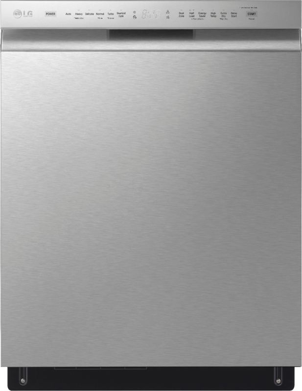 LG - 24-in Front Control Built-In Stainless Steel Tub Dishwasher with 3rd Rack, Quadwash, and 48dBA - Stainless Steel