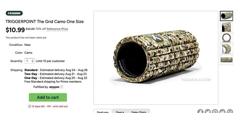 $36.99 TRIGGERPOINT GRID FOAM ROLLER FOR $10.99