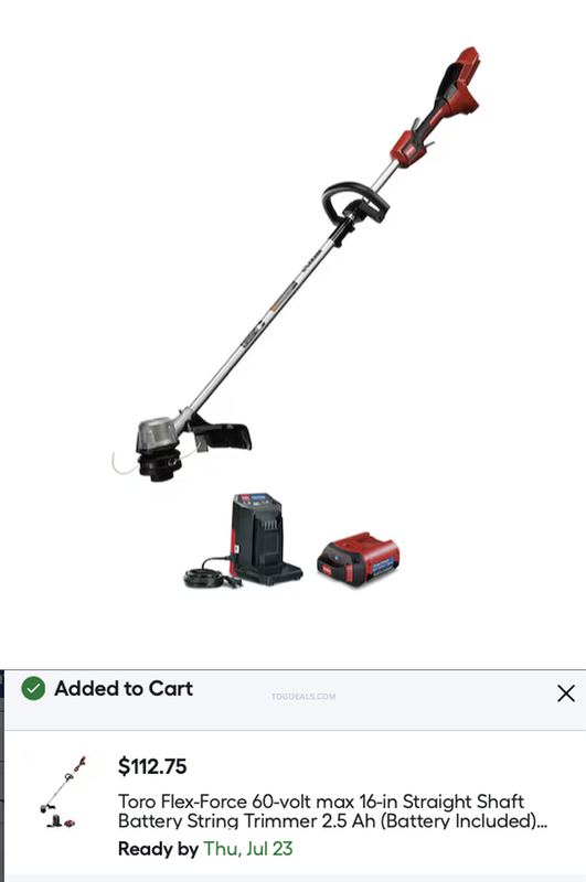 $112.75 TORO STRING TRIMMER KIT @ LOWE'S