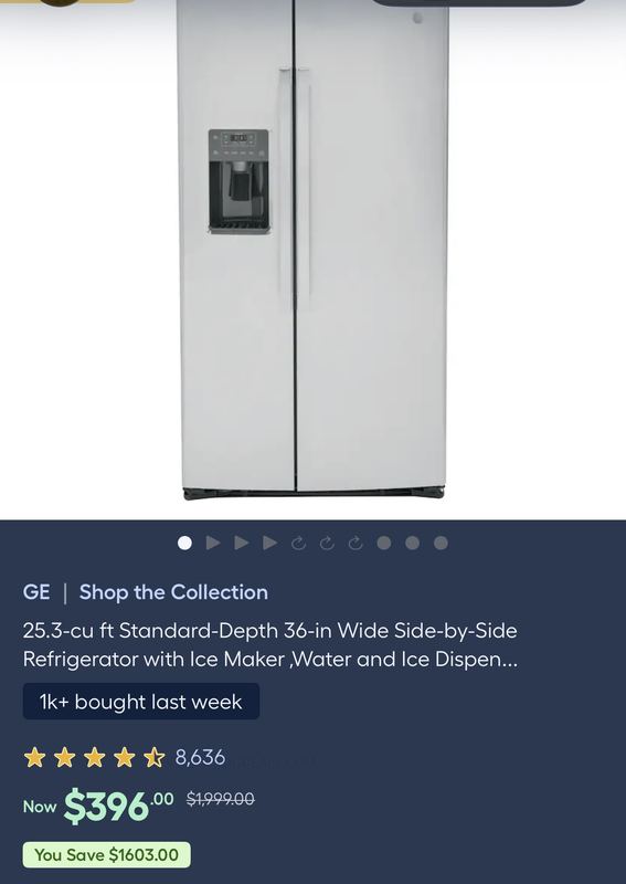 $1,999 GE REFRIGERATOR FOR $396 🚨