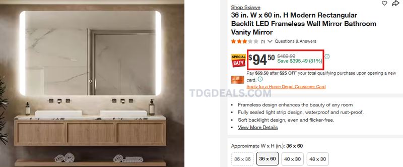 MODERN LED MIRROR UNDER $100 🏡