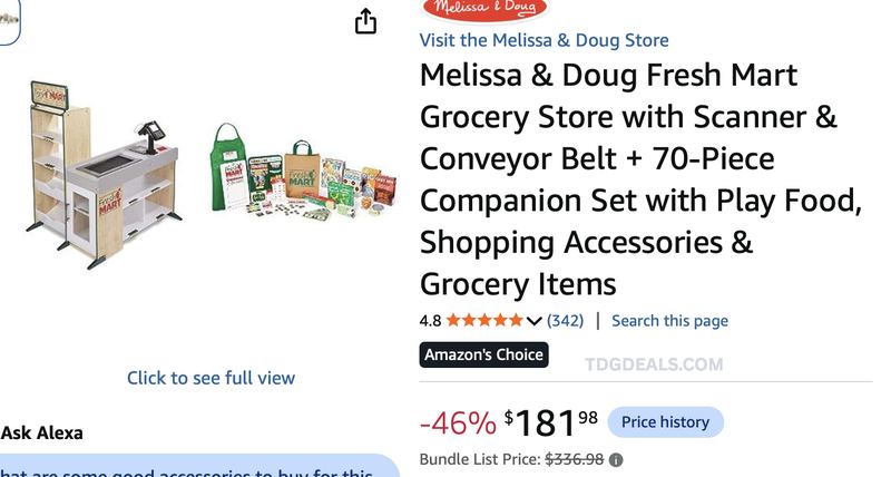 $181.98 Melissa & Doug Fresh Mart Grocery Store