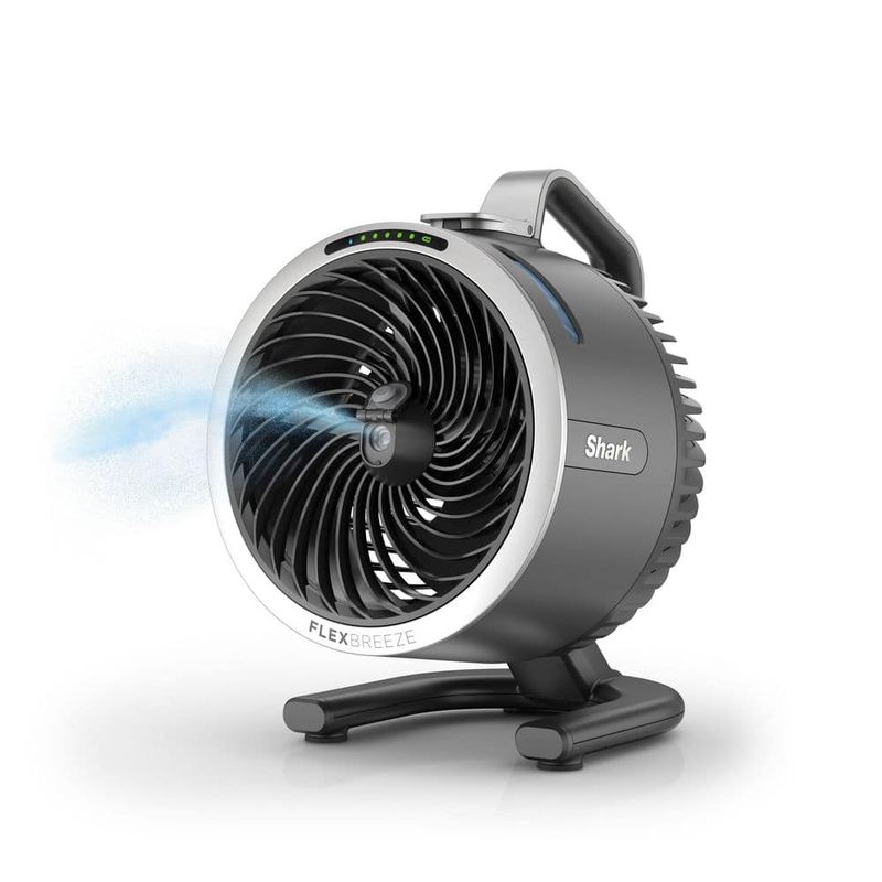 Shark - FlexBreeze HydroGo 8.4 in. 5-Fan Speeds Personal Misting Portable Fan in Dark Grey with Ultra-Quiet Cooling