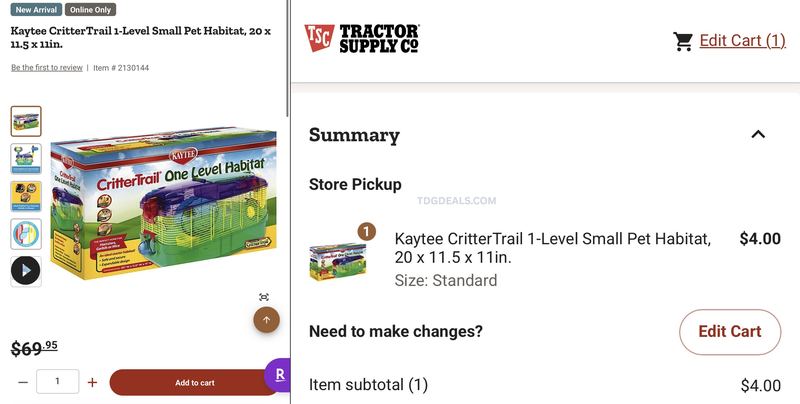$4 Kaytee CritterTrail Small Pet Habitat