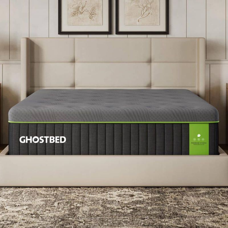 GhostBed - Premium 14 in. Queen Medium Hybrid Euro Top Bed-in-a-Box Mattress, Cooling, Motion Isolation