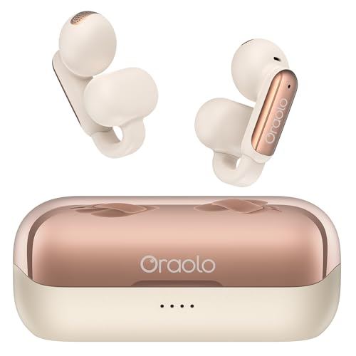 Oraolo Bluetooth Earbuds, Crystal Clear Call, USB-C Charging, Bluetooth 6.0 Open Earphones with ENC, IPX5 Waterproof Wireless Clip-on Earbud, Gift for Christmas Man/Women