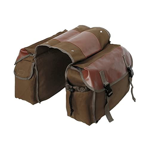 LANRU Motorcycle Saddle Bag Motorbike Large Capacity Saddle Bag Motorcycle Riding Travel Canvas Waterproof Panniers Box Side Tools Bag Pouch for Motorbike, Khaki