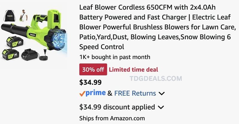 FULL-SIZE CORDLESS LEAF BLOWER SET $35