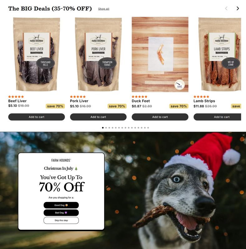 FARM HOUNDS CHRISTMAS IN JULY SALE