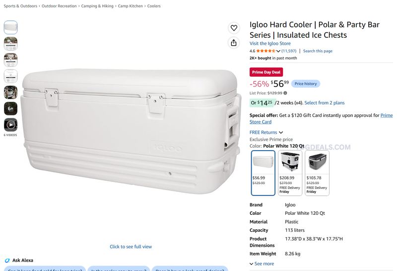 IGLOO 120QT COOLER DEAL 🧊