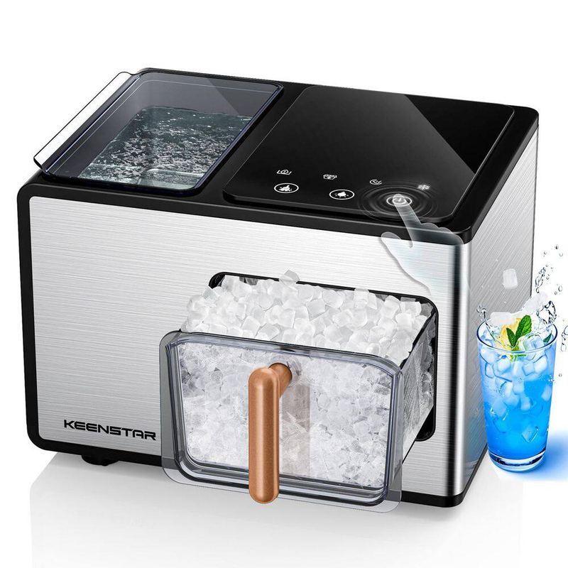 COTLIN - 20 in. 40 lb. Portable Ice Maker in Silver with Timer