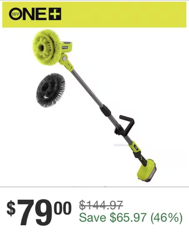 $144.97 RYOBI TELESCOPING POWER SCRUBBER FOR $79