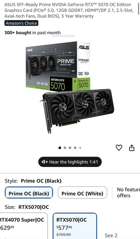 ASUS RTX 5070 OC FOR $577.66 🔥