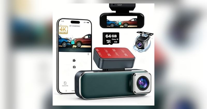 $49.39 4K FRONT + REAR WIFI DASHCAM FOR $22.60