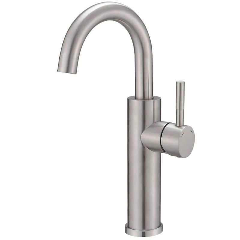 BWE - Single Hole Single Handle High Arc Bathroom BathroomVessel Sink Faucet With Swivel Spout in Brushed Nickel