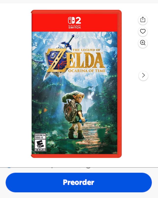 PRE-ORDER, $59.88 🚨 ZELDA: OCARINA OF TIME SWITCH 2