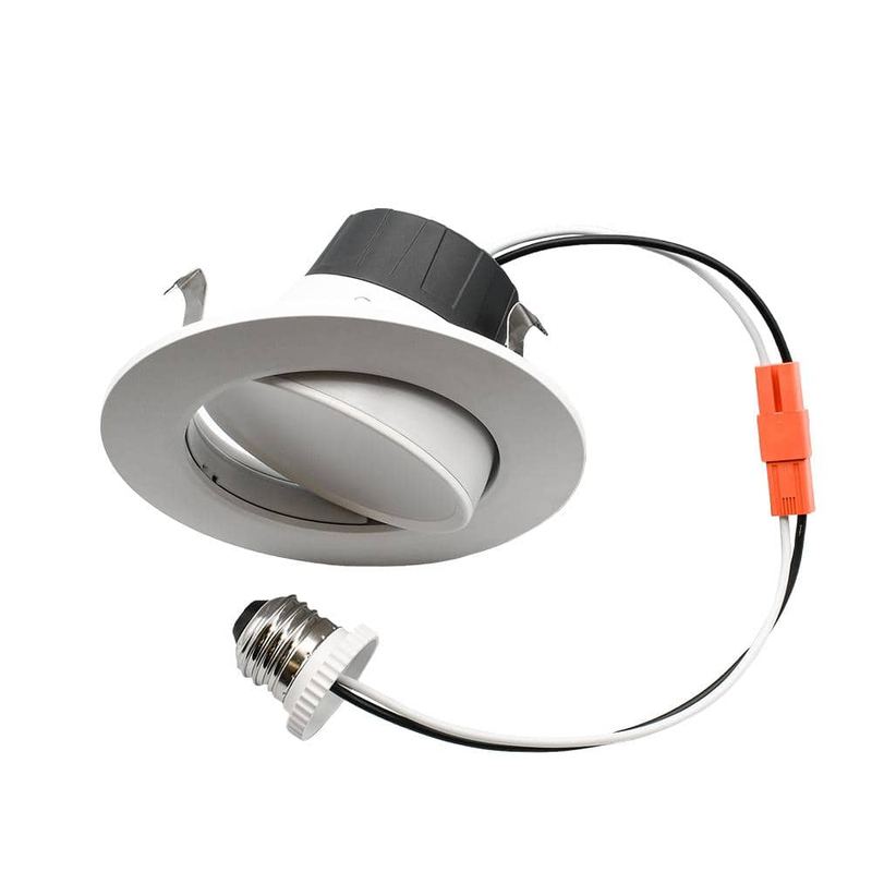 ETI LIGHTING - 1-pack Altair 4 in. Retrofit Gimbal Downlight Integrated LED Recessed Light Trim Adjustable CCT 120 Volt Dimmable