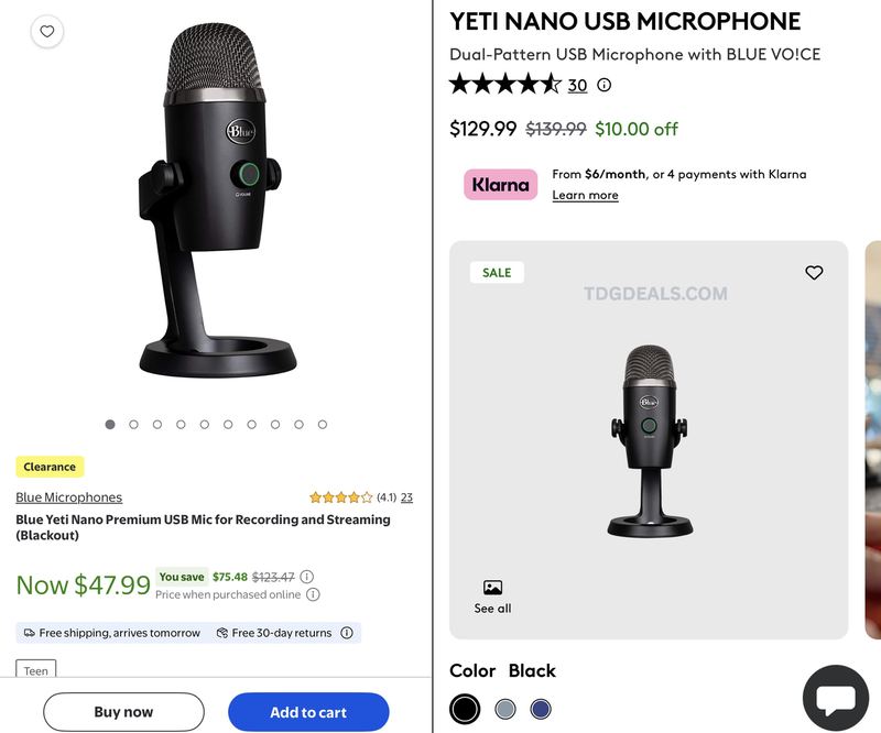 This Blue Yeti Nano USB Microphone just dropped to $47.99 at Walmart.