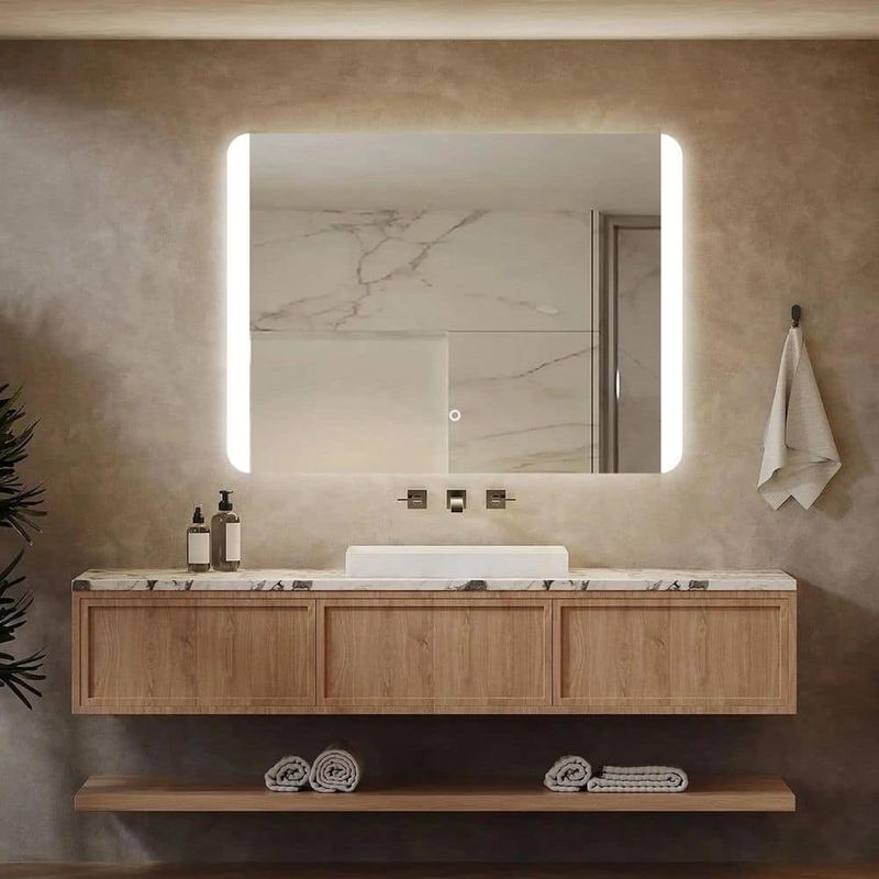 Sxiawe - 30 in. W x 40 in. H Modern Rectangular Backlit LED Frameless Wall Mirror Bathroom Vanity Mirror