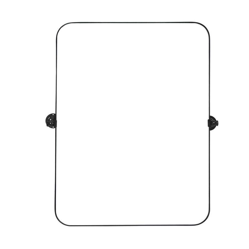 Lirago - Black 24 in W x 36 in. H Modern Rectangle Metal Framed Pivoted Wall Vanity Mirror